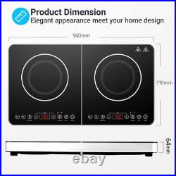 Cocina de inducción con 2 quemadores y control independiente, cuerpo ultrafino Cocina de inducción con 2 quemadores y control independiente, cuerpo ultrafino