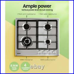 Comfee 60cm Gas Cooktop Stainless Steel 4 Burners Kitchen Stove Cook Top NG LPG