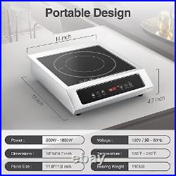 Commercial Electric Induction Cooktop Electric Hot Plate Touch Screen 1800W 110V