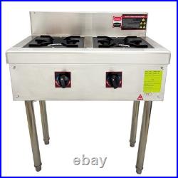 Commercial Gas Stove Double Burner 2 Propane Cooktop Flame Protection 4.5kW