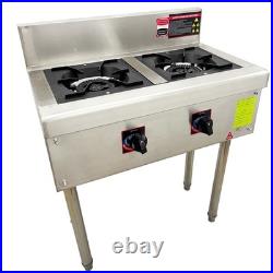 Commercial Gas Stove Double Burner 2 Propane Cooktop Flame Protection 4.5kW