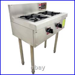Commercial Gas Stove Double Burner 2 Propane Cooktop Flame Protection 4.5kW