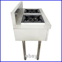 Commercial Gas Stove Double Burner 2 Propane Cooktop Flame Protection 4.5kW