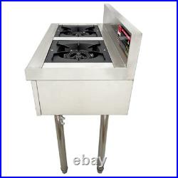 Commercial Gas Stove Double Burner 2 Propane Cooktop Flame Protection 4.5kW