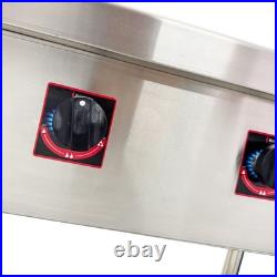Commercial Gas Stove Double Burner 2 Propane Cooktop Flame Protection 4.5kW