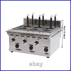 Commercial Noodle Pasta Ramen Cooker 6 Holes LPG Propane Gas Maker With 2 Tanks