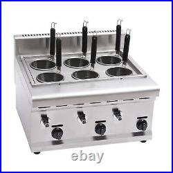 Commercial Noodle Pasta Ramen Cooker 6 Holes LPG Propane Gas Maker With 2 Tanks