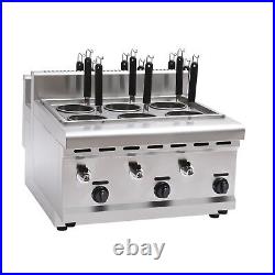 Commercial Noodle Pasta Ramen Cooker 6 Holes LPG Propane Gas Maker With 2 Tanks