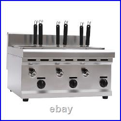 Commercial Noodle Pasta Ramen Cooker 6 Holes LPG Propane Gas Maker With 2 Tanks