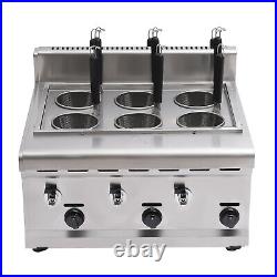 Commercial Noodle Pasta Ramen Cooker 6 Holes LPG Propane Gas Maker With 2 Tanks