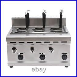 Commercial Noodle Pasta Ramen Cooker 6 Holes LPG Propane Gas Maker With 2 Tanks