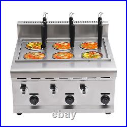 Commercial Noodle Pasta Ramen Cooker 6 Holes LPG Propane Gas Maker With 2 Tanks