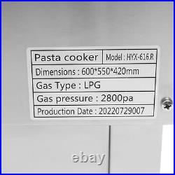 Commercial Noodle Pasta Ramen Cooker 6 Holes LPG Propane Gas Maker With 2 Tanks