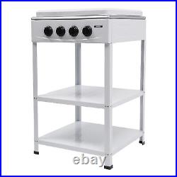 Commercial Restaurant Kitchen Stand 4 Burners Cooking Gas Stove Set With Cover