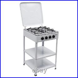 Commercial Restaurant Kitchen Stand 4 Burners Cooking Gas Stove Set With Cover