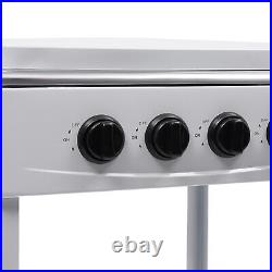 Commercial Restaurant Kitchen Stand 4 Burners Cooking Gas Stove Set With Cover