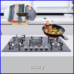 Cooktop Gas 5 Burners Gas Stovetop 30 inch Gas Hob Stovetop Tempered for Kitchen