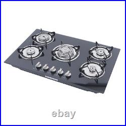 Cooktop Gas 5 Burners Gas Stovetop 30 inch Gas Hob Stovetop Tempered for Kitchen