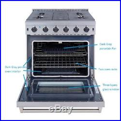 Cooktop Stove 30 Gas Range 5 burner with oven Stainless Steel LRG3001U