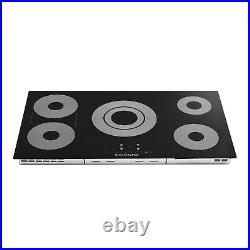 Cosmo 36 in. Electric Ceramic Glass Cooktop with 5 Burners, Triple Zone Element