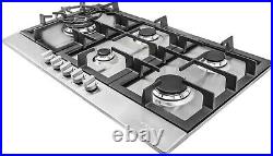 Cosmo 850SLTX-E Gas Cooktop with 5 Burners, Counter Cooker with Cast Iron Grate