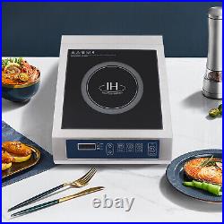 Crystal Panel+Stainless Steel Timed Induction Cooktop 1800W High Power 13 Speed