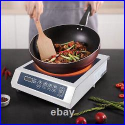 Crystal Panel+Stainless Steel Timed Induction Cooktop 1800W High Power 13 Speed