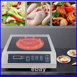 Crystal Panel+Stainless Steel Timed Induction Cooktop 1800W High Power 13 Speed