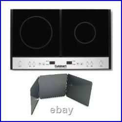 Cuisinart Double Induction Cooktop with Nonstick 3 Sided Splatter Guard
