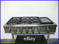 DCS 48 Stainless Steel Range top with 6 Burners & Griddle Display Model