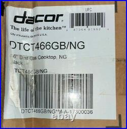 Dacor DTCT466GB/NG Distinctive 46 Gas Cooktop, 6 Burners, Black, Natural Gas