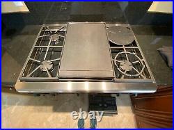 Dacor ESG366S Epicure 36 6-Burner Gas Cooktop, Stainless. With griddle