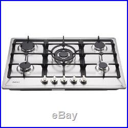 Delikit 02A 30 5 burners gas cooktop gas hob NG/LPG dual fuel sealed S. S panel