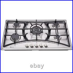 Delikit 07A 34. 5 burners gas cooktop gas hob NG/LPG dual fuel sealed S. S panel