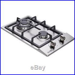 Delikit A 12 2 burners gas cooktop gas hob NG/LPG dual fuel sealed S. S panel