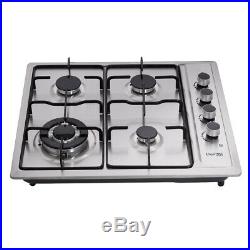 Delikit A 24 4 burners gas cooktop gas hob NG/LPG dual fuel sealed S. S panel