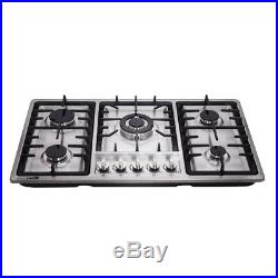 Delikit A 34 5 burners gas cooktop gas hob NG/LPG dual fuel sealed S. S panel