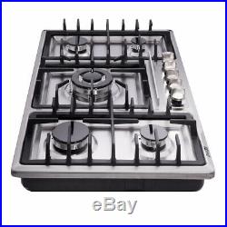 Delikit A 34 5 burners gas cooktop gas hob NG/LPG dual fuel sealed S. S panel