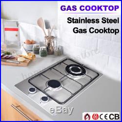 Double 2 Burner Cooktop Range Gas Stove High Efficiency Manual Ignition NEW