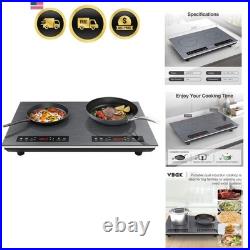 Double Induction Cooktop, 24 inch 4000W Electric cooktop with hot plate, indu