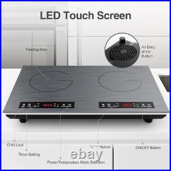 Double Induction Cooktop, 24 inch 4000W Electric cooktop with hot plate, indu