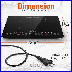 Double Induction Cooktop Portable 120V Portable Digital Ceramic Dual Burner With