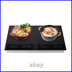Dual Induction Cooktop Countertop 2 Burner Cooker Electric Stove Hot Plate 2KW