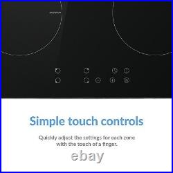 ElectriQ 60cm 4 Zone 13amp Touch Control Induction Hob Plug in and eiQ60INDTP