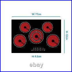 ElectriQ 77cm 5 Zone Touch Control Ceramic Hob eiQC77 ElectriQ 77cm 5 Zone Touch Control Ceramic Hob eiQC77