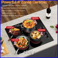 Electric Ceramic Cooktop 1/2/4/5 Burner Built-in Hot Plate Heat Indicator