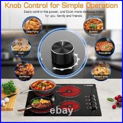 Electric Ceramic Cooktop 1/2/4/5 Burner Built-in Hot Plate Heat Indicator