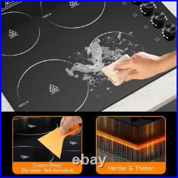 Electric Ceramic Cooktop 1/2/4/5 Burner Built-in Hot Plate Heat Indicator