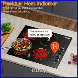Electric Ceramic Cooktop 1/2/4/5 Burner Built-in Hot Plate Heat Indicator