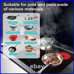 Electric Ceramic Cooktop 23.6 Built-in Stove 4 Burners Glass Touch Control US Electric Ceramic Cooktop 23.6 Built-in Stove 4 Burners Glass Touch Control US